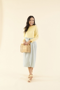 Paper-Bag Midi Skirt